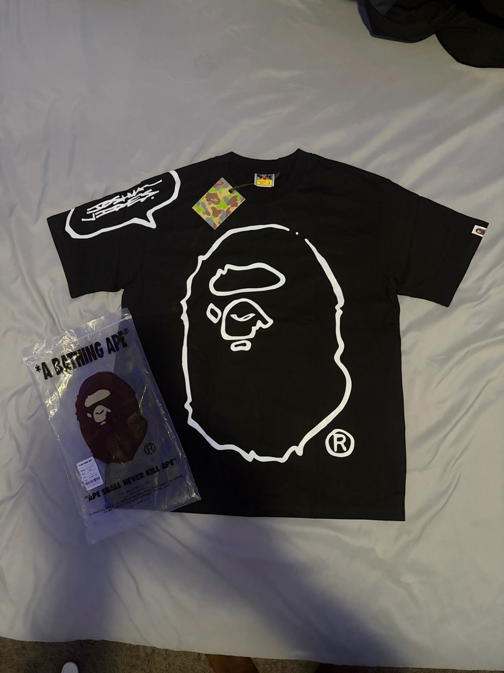A Bathing Ape Kids' Big Ape Head Short Sleeve Tee - Black